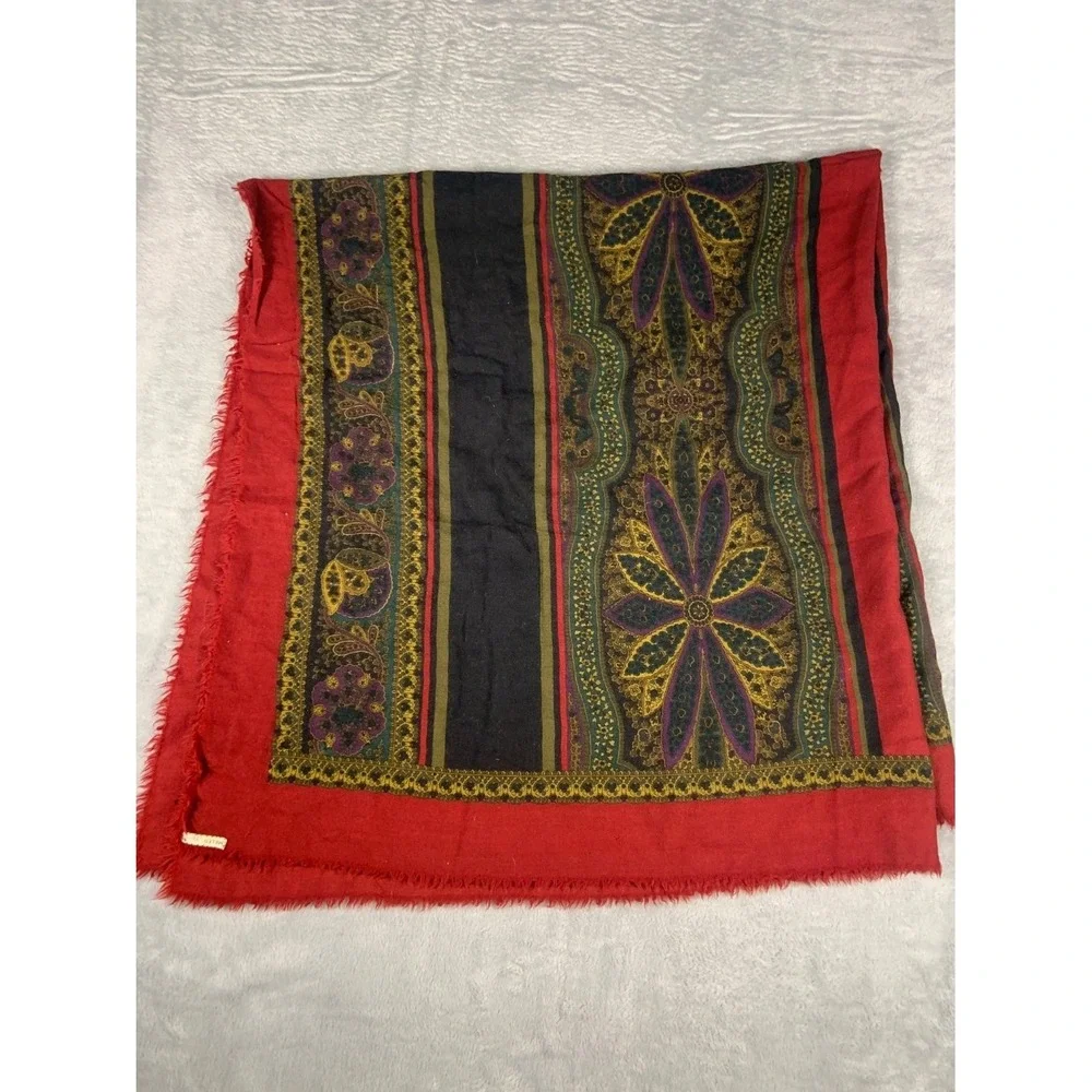 Vintage Gucci Wool Paisley Scarf Large 50
